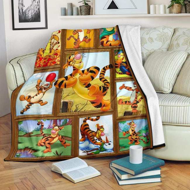 Tigger Fleece Blanket For Winnie The Pooh Friends Fan Gift 2 - PerfectIvy