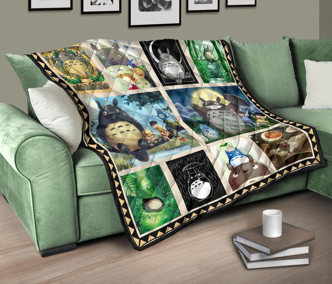 Totoro Quilt Blanket Custom Anime My Neighbor Totoro Home Bedding 10 - PerfectIvy