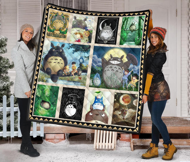 Totoro Quilt Blanket Custom Anime My Neighbor Totoro Home Bedding 2 - PerfectIvy
