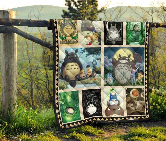 Totoro Quilt Blanket Custom Anime My Neighbor Totoro Home Bedding 8 - PerfectIvy