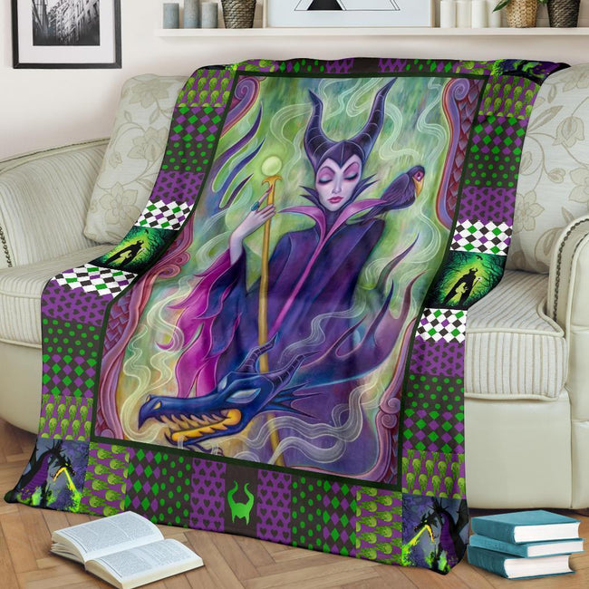 Villain Maleficent Fleece Blanket House Bedding Decor 2 - PerfectIvy