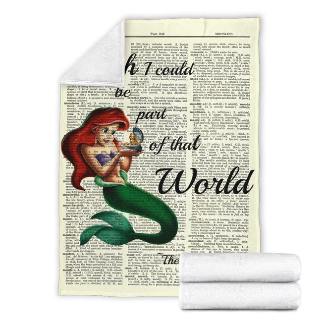 Wish I Could Be Part Of That World Ariel Fleece Blanket 4 - PerfectIvy