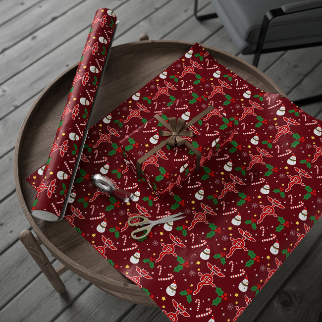 PT29102529 Holiday Gift Wrap with Christmas Design Flamel Cross