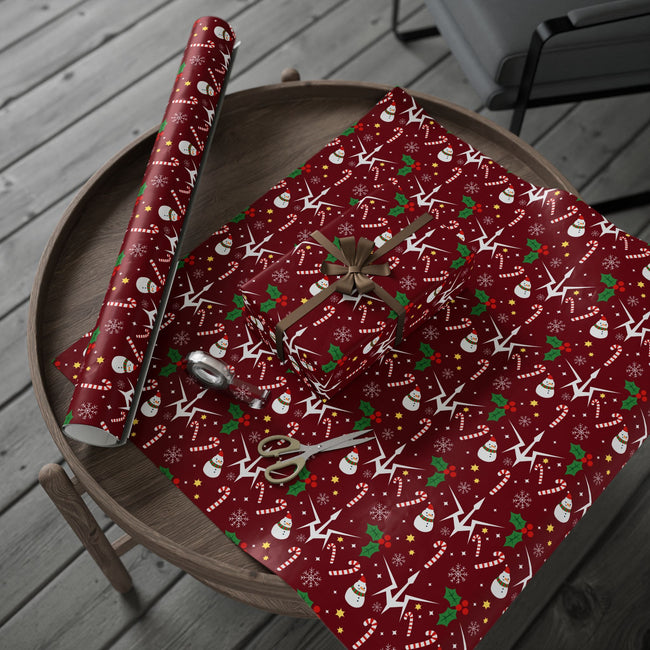 PT29102551 Holiday Gift Wrap with Christmas Design Black Knights Insignia
