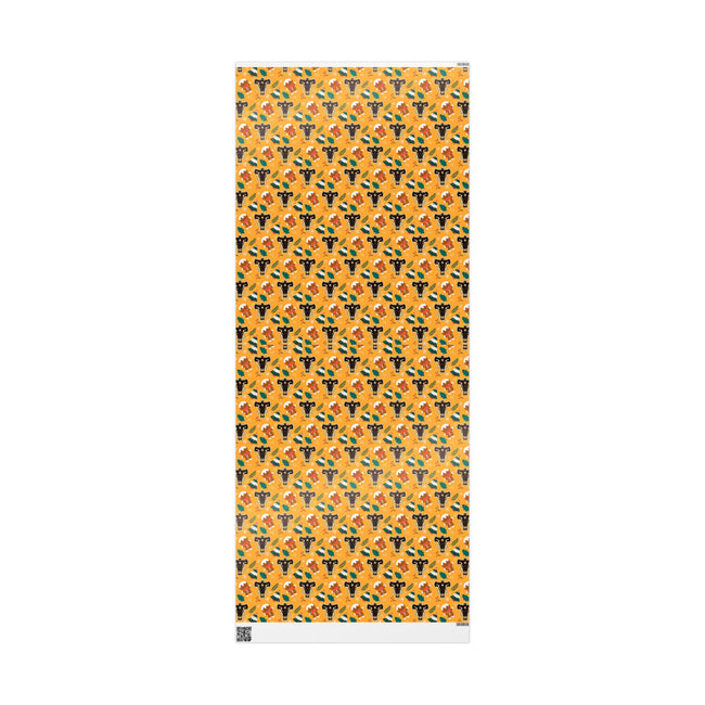 PT29102540 Holiday Gift Wrap with Christmas Design Black Bull