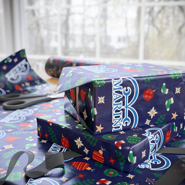 PT29102510 Holiday Gift Wrap with Christmas Design Marine Emblem