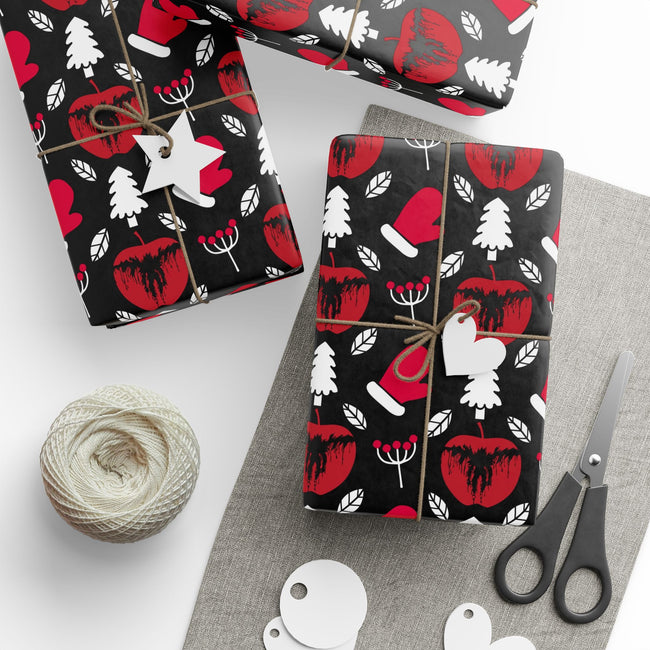 PT29102535 Holiday Gift Wrap with Christmas Design Shinigami Apple Emblem