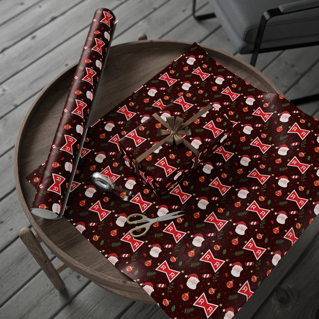 PT29102518 Holiday Gift Wrap with Christmas Design Red Ribbon
