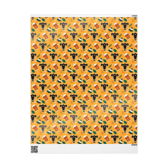 PT29102540 Holiday Gift Wrap with Christmas Design Black Bull