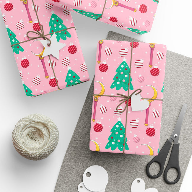 PT29102559 Holiday Gift Wrap with Christmas Design Crescent Moon Wand