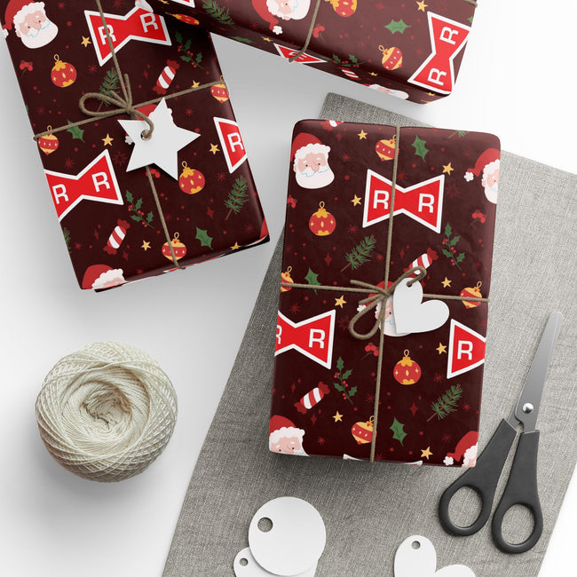 PT29102518 Holiday Gift Wrap with Christmas Design Red Ribbon