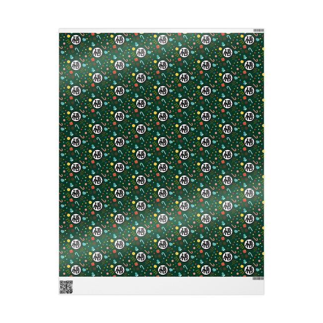 PT29102519 Holiday Gift Wrap with Christmas Design DBZ Kanji Symbol