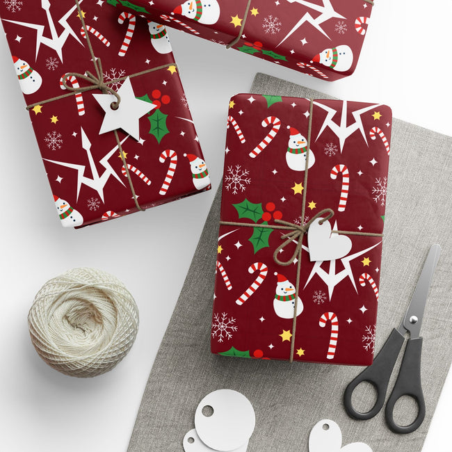 PT29102551 Holiday Gift Wrap with Christmas Design Black Knights Insignia