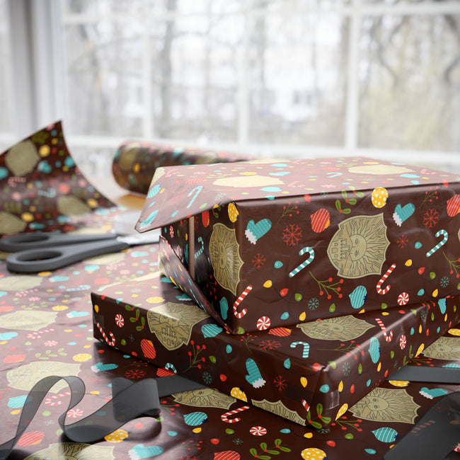 PT29102541 Holiday Gift Wrap with Christmas Design Golden Dawn Insignia