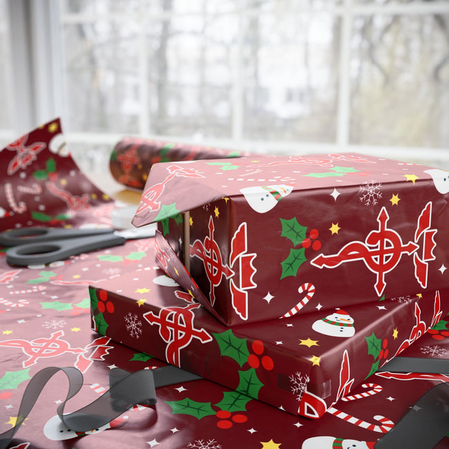 PT29102529 Holiday Gift Wrap with Christmas Design Flamel Cross