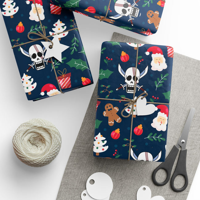 PT29102508 Holiday Gift Wrap with Christmas Design Red Hair Pirate
