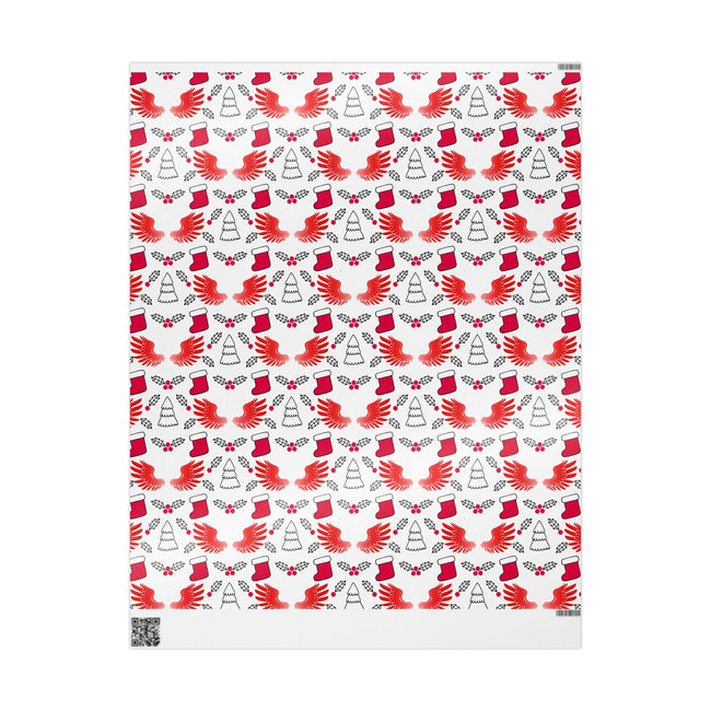 PT29102532 Holiday Gift Wrap with Christmas Design Hawks Hero Symbol