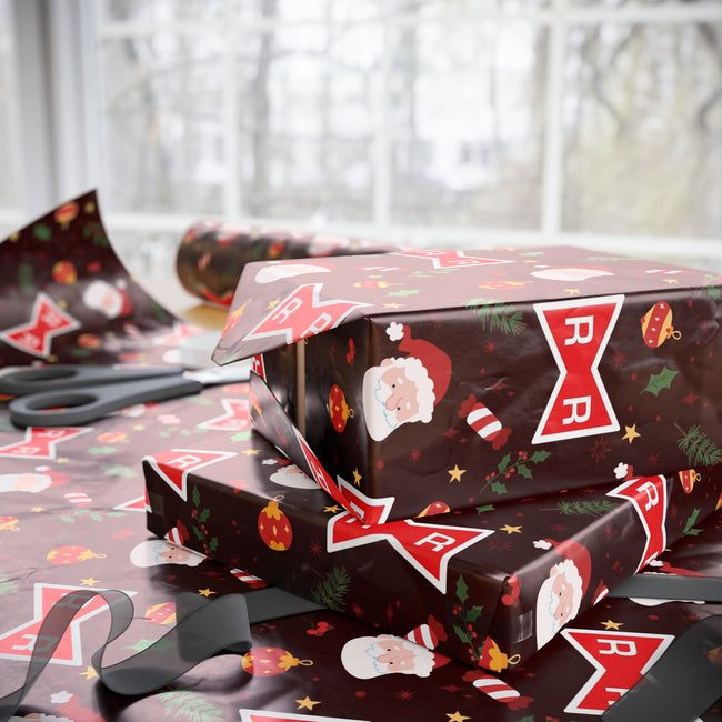 PT29102518 Holiday Gift Wrap with Christmas Design Red Ribbon
