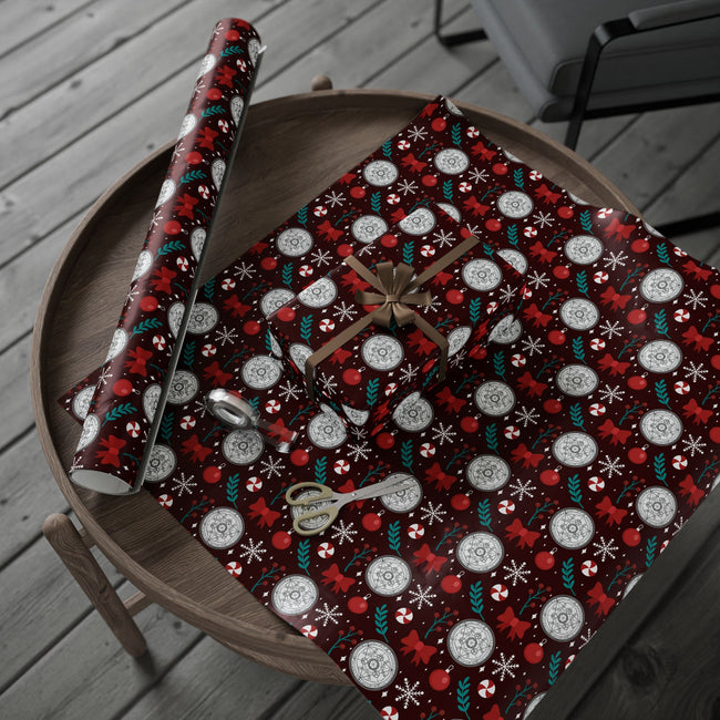 PT29102528 Holiday Gift Wrap with Christmas Design Transmutation Alchemy Emblem