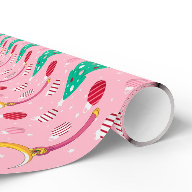 PT29102559 Holiday Gift Wrap with Christmas Design Crescent Moon Wand