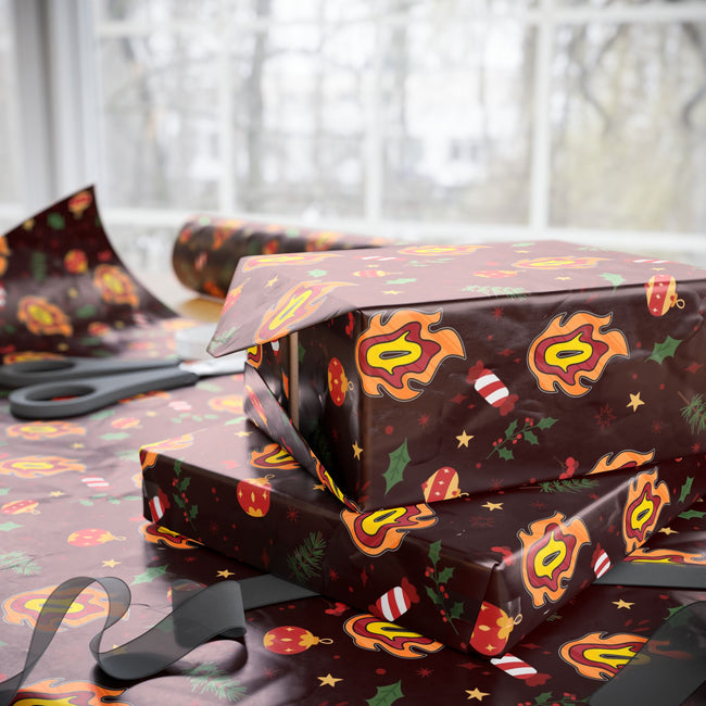 PT29102525 Holiday Gift Wrap with Christmas Design Flame Hashira