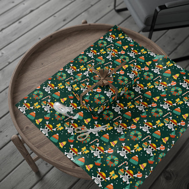 PT29102506 Holiday Gift Wrap with Christmas Design Straw Hat