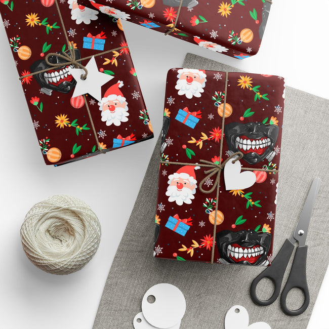 PT29102536 Holiday Gift Wrap with Christmas Design Ken Kaneki Mask