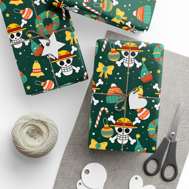 PT29102506 Holiday Gift Wrap with Christmas Design Straw Hat
