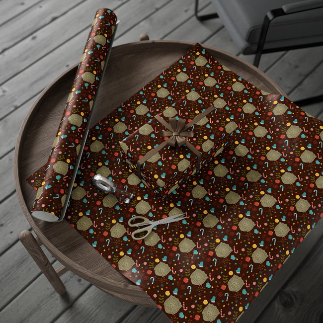 PT29102541 Holiday Gift Wrap with Christmas Design Golden Dawn Insignia