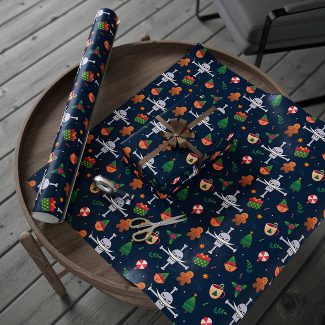 PT29102507 Holiday Gift Wrap with Christmas Design Whitebeard