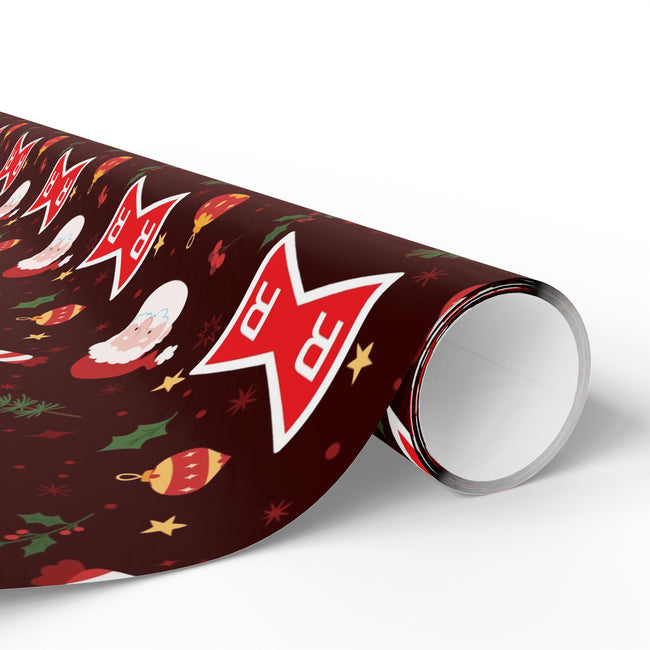 PT29102518 Holiday Gift Wrap with Christmas Design Red Ribbon