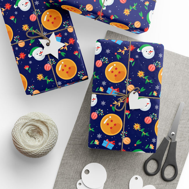 PT29102516 Holiday Gift Wrap with Christmas Design Dragon Ball