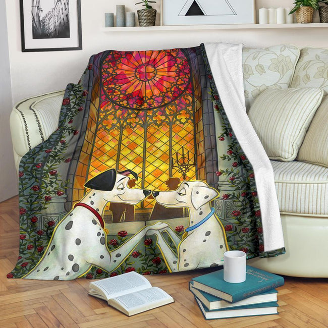Dalmatian In Love Fleece Blanket For Bedding Decor 2 - PerfectIvy