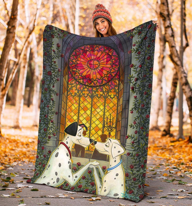 Dalmatian In Love Fleece Blanket For Bedding Decor 5 - PerfectIvy