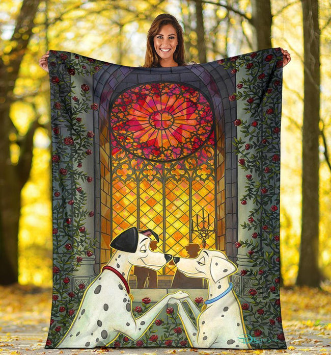 Dalmatian In Love Fleece Blanket For Bedding Decor 1 - PerfectIvy