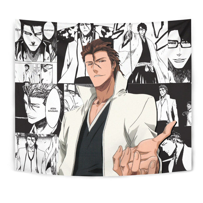 Aizen Sosuke Tapestry Custom Bleach Anime Manga Room Wall Decor 1 - PerfectIvy