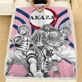 Akaza Fleece Blanket Custom Demon Slayer Anime Uniform Mix Manga Style 4 - PerfectIvy
