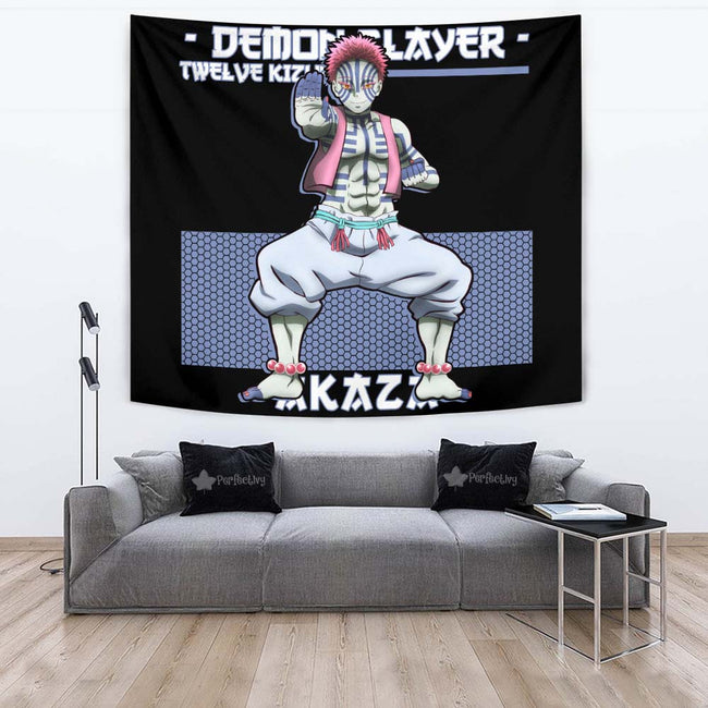 Akaza Tapestry Custom Demon Slayer Anime Room Decor 2 - PerfectIvy