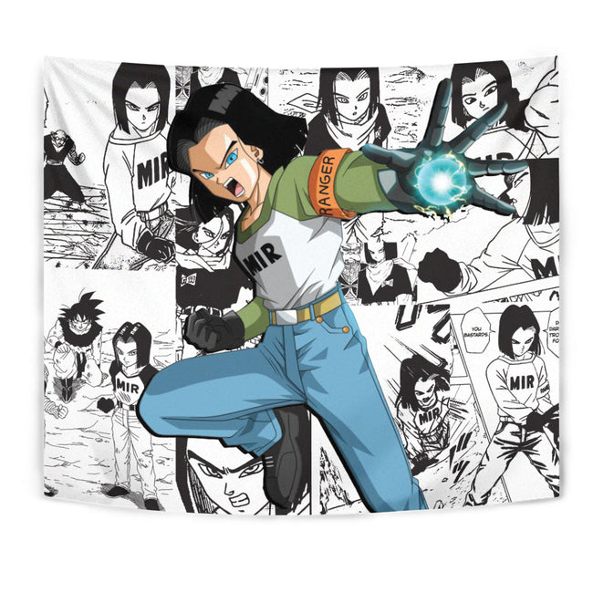 Android 17 Tapestry Custom Dragon Ball Anime Manga Room Decor 1 - PerfectIvy