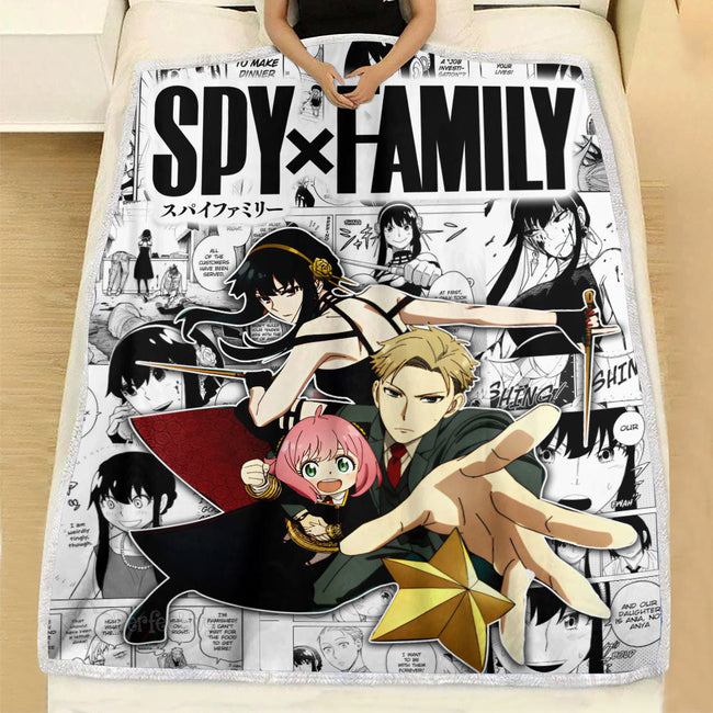 Anya - Yor - Loid Fleece Blanket Custom Manga Style Gifts For Fans 4 - PerfectIvy