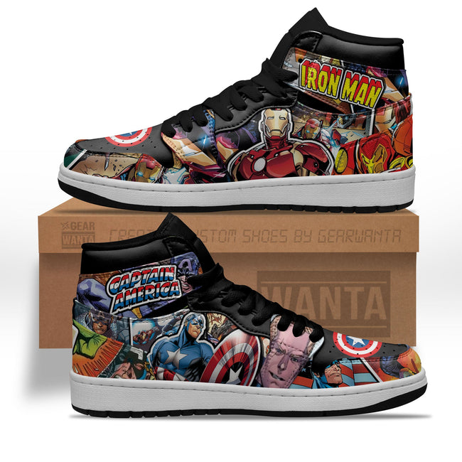 Iron Man and Captain America JD Sneakers Custom Comic Style 1 - PerfectIvy
