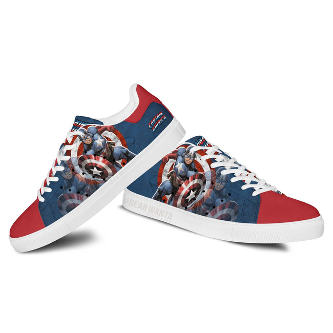 Captain America Custom Skate Shoes Comic Style 2 - PerfectIvy