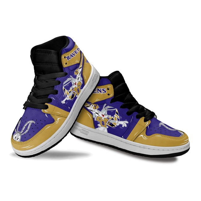 Baltimore Ravens Kid Sneakers Custom For Kids 3 - PerfectIvy