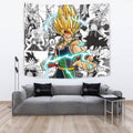 Bardock SSJ Tapestry Custom Dragon Ball Anime Manga Room Decor 2 - PerfectIvy