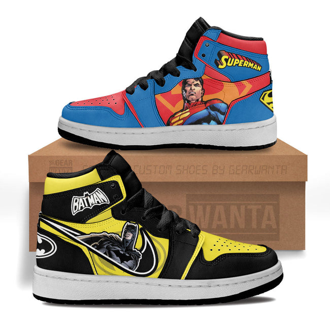 Batman vs Superman Kid Sneakers Custom For Kids 1 - PerfectIvy