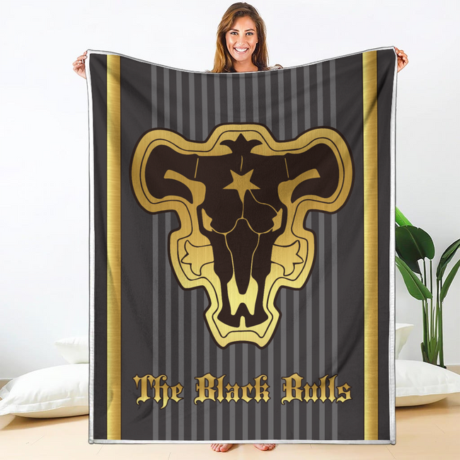 Black Bull Magic Knights Blanket Custom Black Clover Anime Bedding 1 - PerfectIvy
