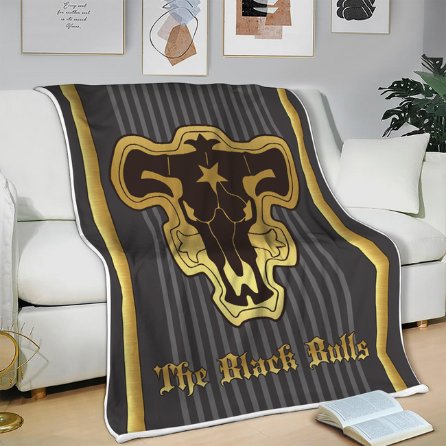 Black Bull Magic Knights Blanket Custom Black Clover Anime Bedding 3 - PerfectIvy