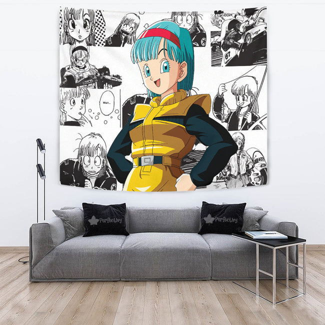 Bulma Tapestry Custom Dragon Ball Anime Manga Room Decor 2 - PerfectIvy