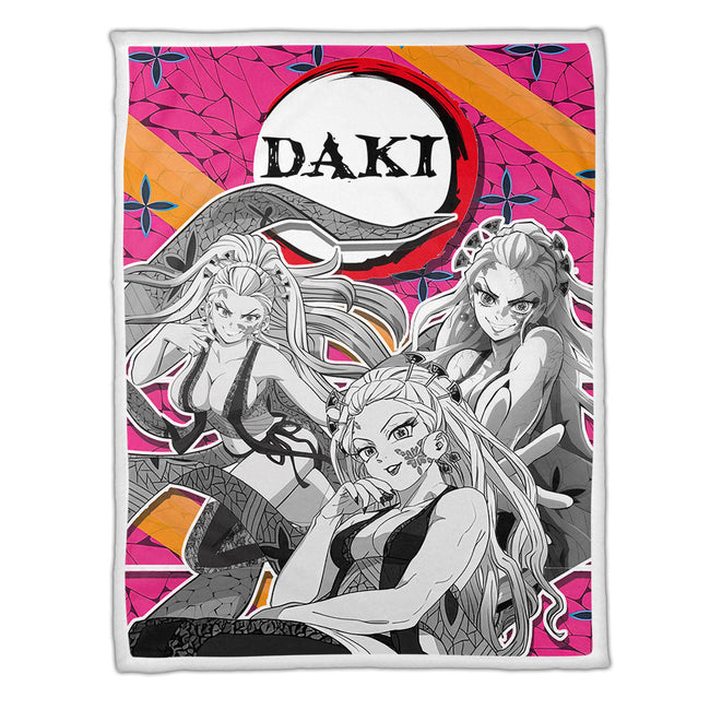 Daki Fleece Blanket Custom Demon Slayer Anime Uniform Mix Manga Style 1 - PerfectIvy