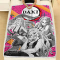 Daki Fleece Blanket Custom Demon Slayer Anime Uniform Mix Manga Style 4 - PerfectIvy